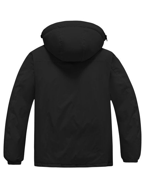 Skieer Men's Plus Size Waterproof Ski Jacket Big&Tall Warm Winter Coat with Hood (Black,5X)
