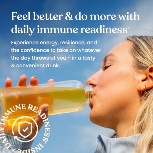 Immune Ready™ Electrolytes Powder Packets - Vitamin C Immune Support Drink Mix with Zinc, D3 & Beta Glucan - Low Sugar Hyd...
