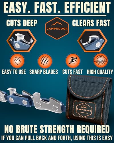 Pocket Chainsaw Survival Gear Supplies - Hand Chain Saw for Camping, Hiking & Backpacking - Manual Wire Saw for Trees - Po...