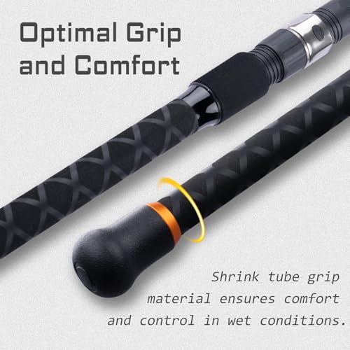 LITTMA All Rounder Graphite Composite Surf Fishing Rod - Lightweight and Durable 2-Piece Design - Ergonomic M/MH Spinning ...