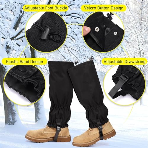 UNIQOCK Hiking Gaiters Lightweight Leg Gaiters Snow Gaiters Waterproof Windproof Durable Leg Cover Protect for Mountain Sn...