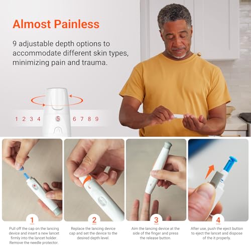 iHealth Gluco+ Wireless Smart Blood Glucose Monitor Kit with Free App, 100 Glucometer Strips, 100 Lancets, 1 Blood Sugar M...