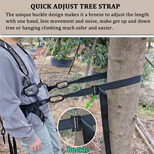 Huntury Linemans Belt For Hunting, Tree Climbing Strap, Adjust Length With One Hand, Lineman's Tether For Set Up Climbing ...