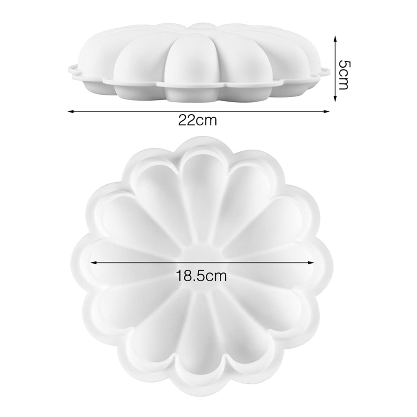 Pure Vie 8.66" Leak-proof Nonstick Silicone Cake Mold Baking Pan Pastry Mould for Christmas Anniversary Birthday Cake, Loaf, Muffin, Brownie, Chocolate, Cheesecake, Tart, Pie, Flan, Bread, Jelly, Soap