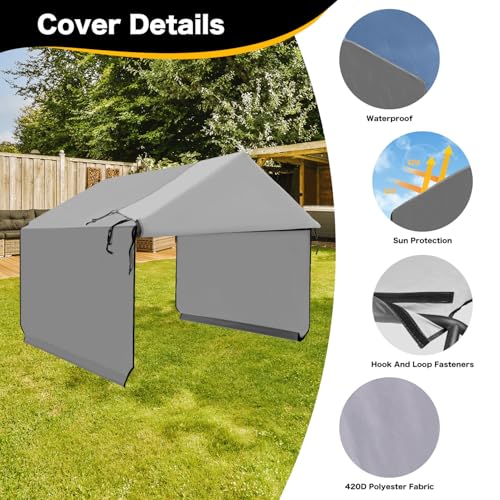 YOUGYM Canopy Replacement Cover for Dog Shade Shelter 4'x4'x3.6', Pet Outdoor Tent Cover with Upgraded Doors for Large Dog...