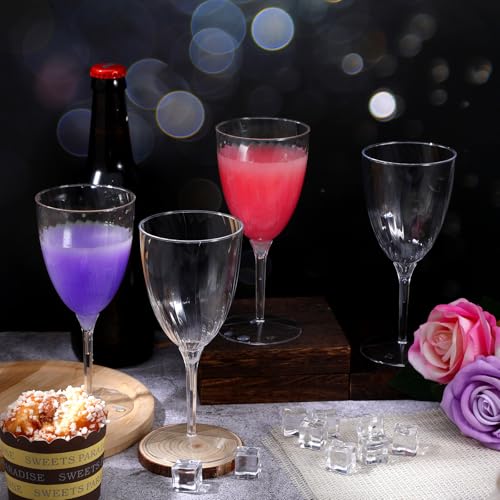 32 PCS Clear Disposable Plastic Champagne Flutes, 8 Oz Plastic Champagne Glasses, DisposableFlutes for Party, Disposable W...