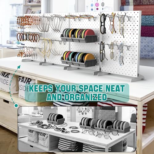 EVERHANGER Metal Pegboard Display Stand, Freestanding Tabletop Pegboard Display for Craft Shows & Fairs, 12"X16", 4pcs Gray