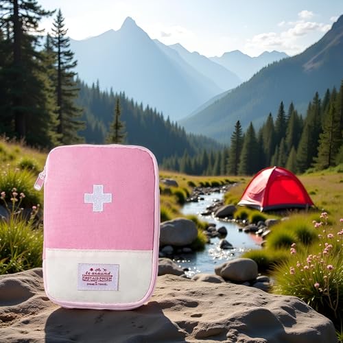 1 Pack First Aid Bag Empty, Empty First Aid Pouch, Mini Portable Medical Bag for Outdoor Camping Hiking Traveling Emergenc...
