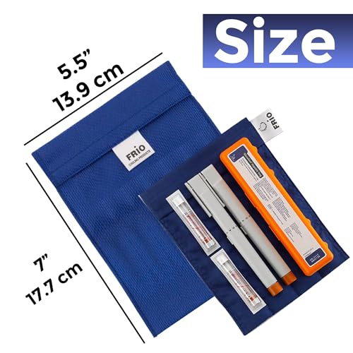 FRIO Large Cooling Wallet - Insulin Cooler for 45+ Hours of Stress Free On The Go Cooler Bag - No Ice, No Stress (Blue)