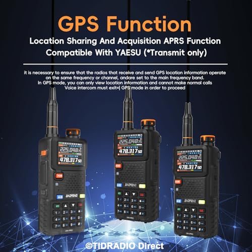 BAOFENG 5RH PRO Ham Radio Handheld, 10W Baofeng Radio with GPS APRS,640 Channels, NOAA Weather Walkie Talkies VHF/1.25M/UH...