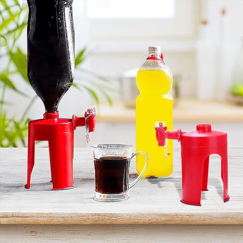 LONGLUAN 2 Liter Soda Dispenser, Soda Pop Dispenser, Soda Dispenser, Soda Bottle Dispenser, Soda Drink Dispenser Bottle Up...
