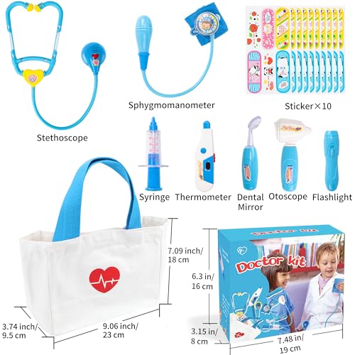 Liberry Doctor Kit for Toddlers 3-5 Years Old, 18-Piece Kids Doctor Bag Pretend Play Toys, Durable Medical Kit with Toy St...