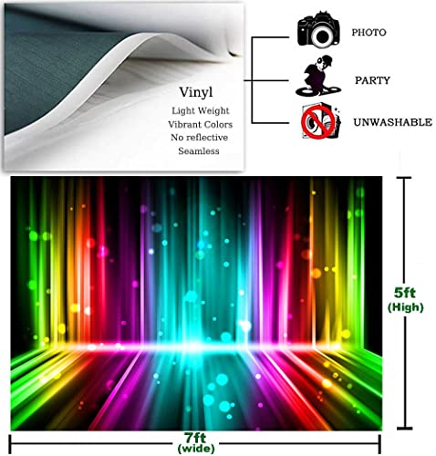 Sensfun Let's Glow Party Backdrop Music Disco Dance Rainbow Neon Photography Background Birthday Newborn Photo Studio Viny...