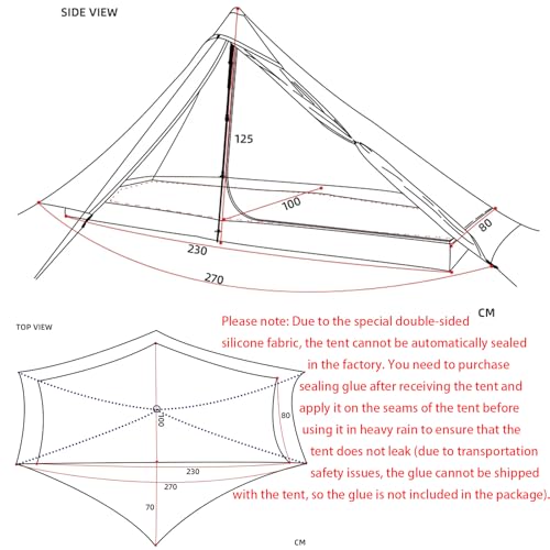 Telomat 3FULGEAR Lanshan1 Pro Outdoor Ultralight Camping Tent for 1 Person 3/4 Season Professional 20D Nylon Double Sided ...