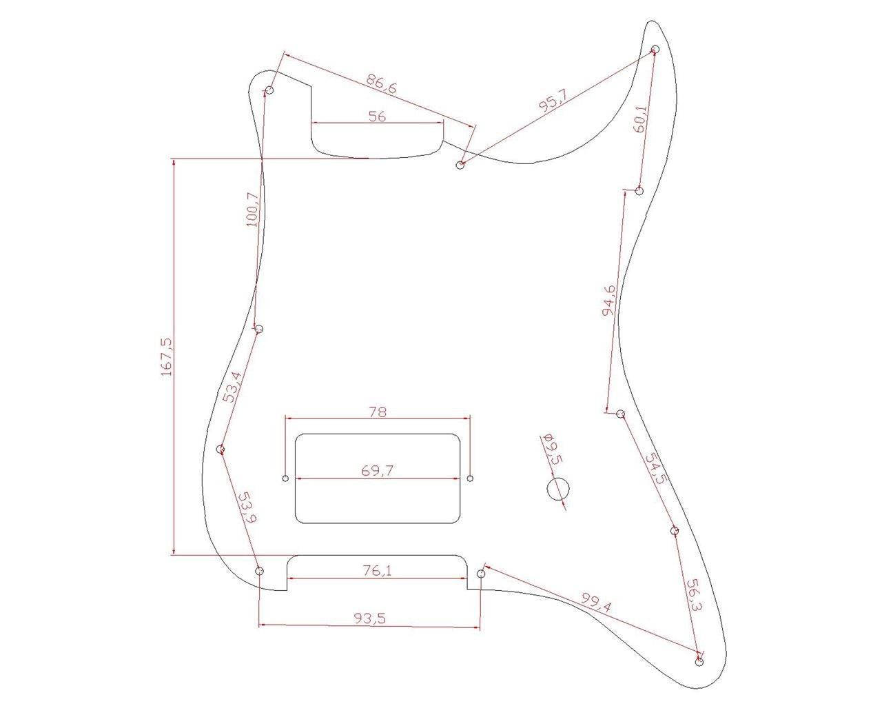 Kaish 11 Hole St/Strat Style One Humbucker Guitar Pickguard Scratch Plate For Delonge Stratocaster/Strat Mint Green 3 Ply