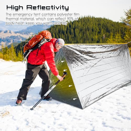 Woanger 4/10/20 Pcs Emergency Tent for Homeless Survival Tents Bulk 2 Person Tube Camping Tents 8 ft x 3 ft Shelter Surviv...