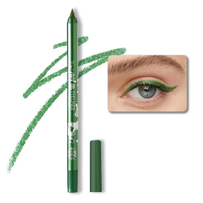 evpct 1Pcs Green Color Gel Glitter Eyeliner Pencils Set for Women Waterline Waterproof Smudge Proof lapiz de ojos delinead...