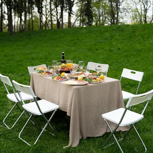 SKOK 330lbs Folding Picnic Table 4/6/8 Foot Adjustable Height, 4/6/8FT Plastic Table Portable w/Handle, Utility Commercial...