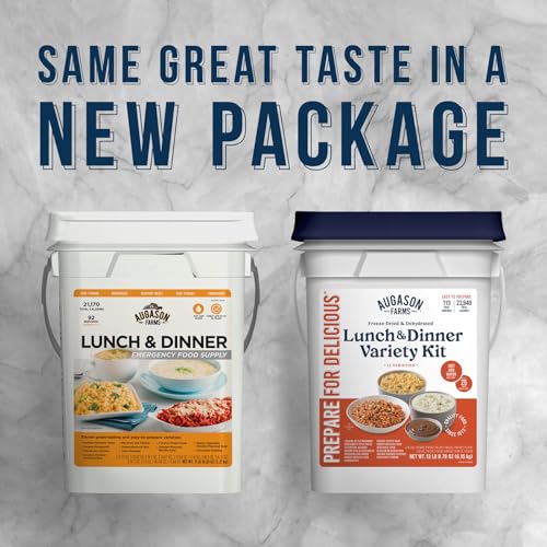 Lunch & Dinner Variety Kit Emergency Food Supply, 113 Servings, 25 Year Shelf Life - Dehydrated Meals, Survival Food Campi...