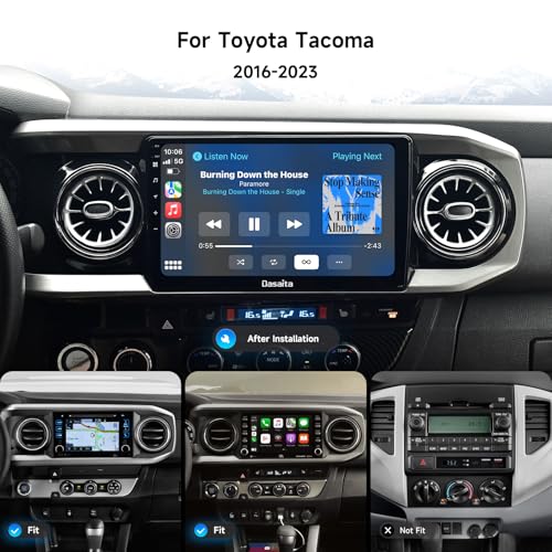 Dasaita 8GB+256GB Car Stereo for Toyota Tacoma 2016-2023 with Wireless Apple Carplay & Android Auto, Android 13 Head Unit ...