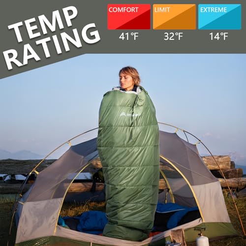 BISINNA Mummy Sleeping Bag for Adults 14-41℉ Cold Weather 3-4 Season Camping Sleeping Bags with Compression Sack for Backp...