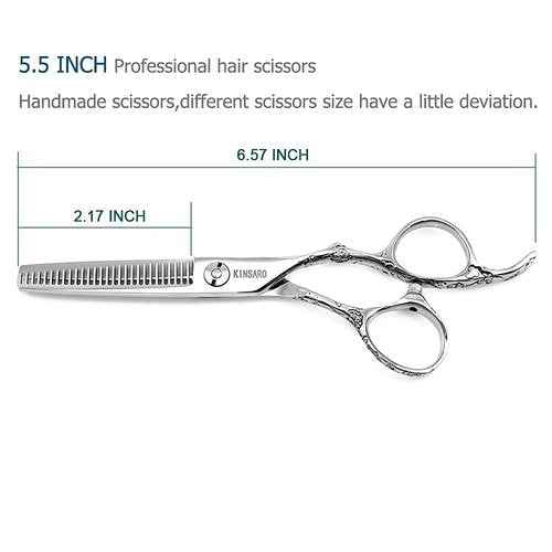 Barber Scissor Set 5.5" Professional Hair Scissors Set Hair Cutting Shears Haircut Shear Hair Thinning Scissors 440C Kinsaro