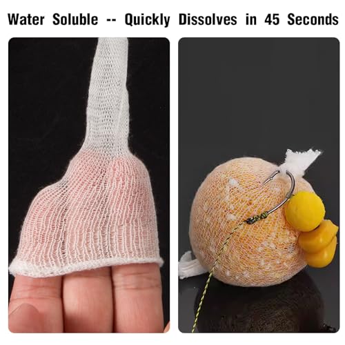 DONQL 5M PVA Mesh Carp Fishing with Scissors, PVA Bags Carp Fishing, 45" Fast Water Soluble Mesh Bags Refill Bait