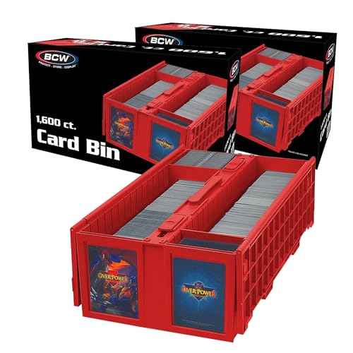 BCW Collectible Card Bin ? (2-Pack, Red) | Holds up to 1600 Cards | Plastic Storage Box for Pok?mon, MTG & Sports Cards