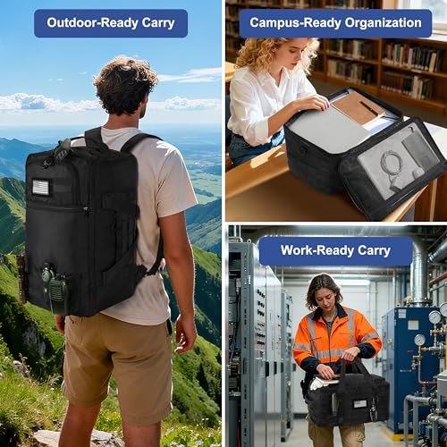 KOKKOYA 40L Military Tactical Backpack for Men 3 in 1 with MOLLE System Waterproof 600D Black Backpack for Travel Outdoor ...