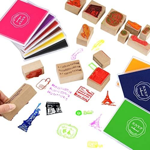 RNKP Large Blue Ink pad,5 x 4 in Craft Ink pad Suitable for Rubber Stamps, Paper, Wood, Fabric, Scrapbooking, Children's Non-Toxic Finger Stamp pad (Blue)