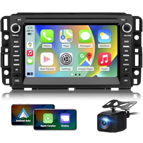 Car Radio Stereo for Chevy Silverado 2007-2014 Tahoe GMC Sierra Yukon,2+64G Android 13 Touch Screen Head Unit with CarPlay...