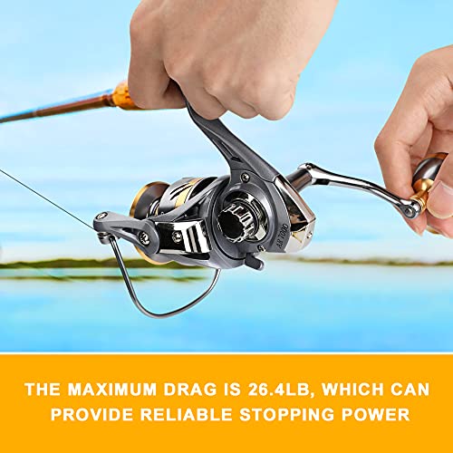 Lightweight Inshore Surf Fishing Reel, Heavy Duty Smooth Catfish Spinning Fishing Reel for Saltwater & Freshwater Fishing