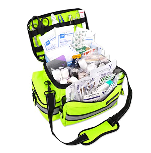 Lightning X Products Lightning X Mid-Sized First Responder EMT Bag | LXMB25 Fully Stocked Aid Kit w/ 200+ BLS Supplies - F...