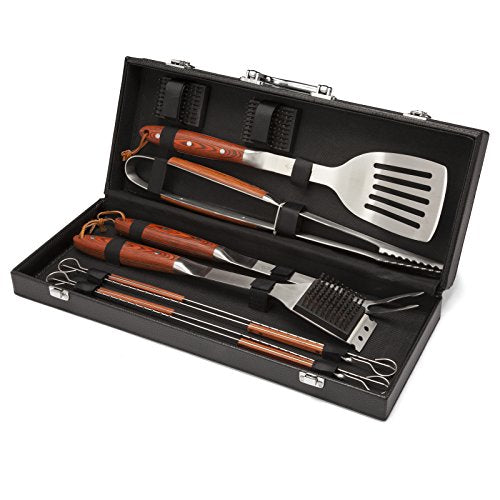 Cuisinart 10-Piece Premium Grilling Set, Grill Accessories Stainless Steel BBQ Tools, Storage Tote for Spatula, Tongs, Gri...