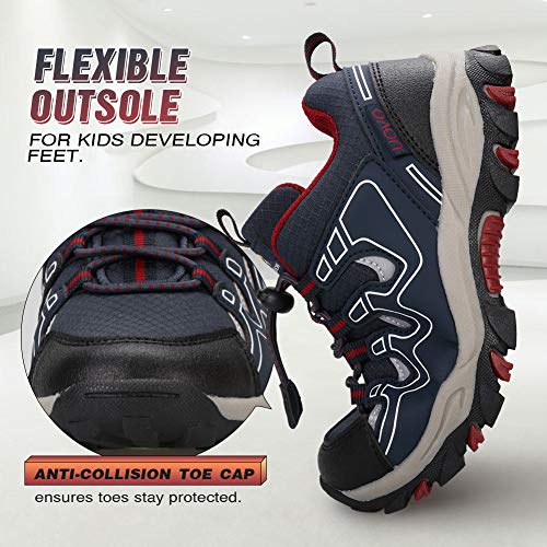 UOVO Boys Shoes Boys Sneakers Boys Tennis Running Shoes Waterproof Hiking Shoes Kids Athletic Outdoor Sneakers Slip Resist...