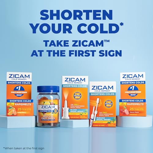 Zicam Cold Remedy Zinc Medicated Fruit Drops, Ultimate Orange, 25 Count (Pack of 1)