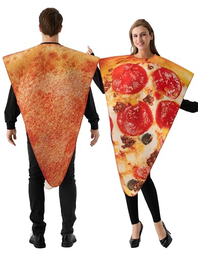 Spooktacular Creations 1PC Adult Couple Pizza Slice Costume for Halloween Taco Costume Cosplay Party, Trick or Treating Ye...