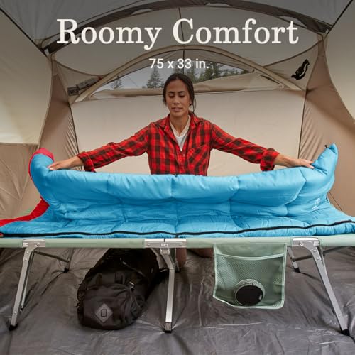 Coleman Flatlands 30/40/50°F Sleeping Bag, Made from 100% Recycled Material, Big & Tall Options, Cool-Weather Sleeping Bag...