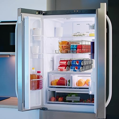ClearSpace Soda Can Organizer & Soda Can Dispenser for Refrigerator - Fridge Organizer & Stackable Drink Organizer for Fri...