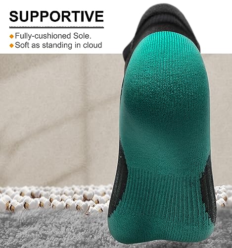 Socks For Women 6Pairs-Womens Athletic Ankle Socks No Show Cushioned for Walking Running-Compression Arch Support