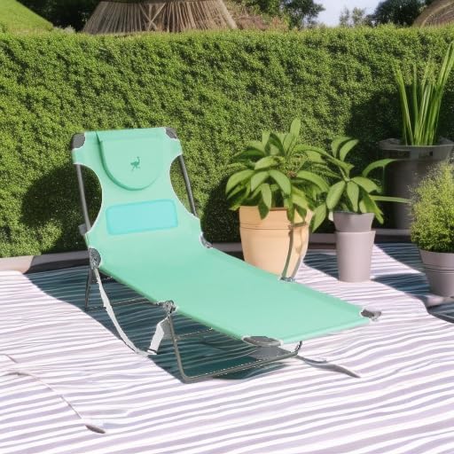 Ostrich Ladies Comfort Lounger with Chest Support, Portable Reclining Outdoor Patio Beach Lawn Camping Pool Tanning Chair, Teal