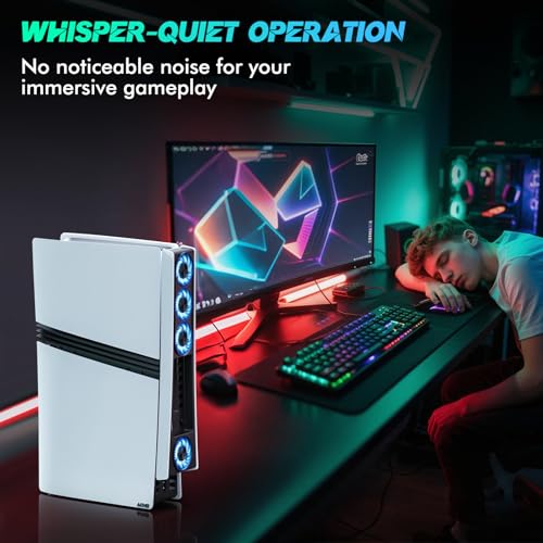 Ps5 Pro 4 Cooling Fans,Ps5 Pro Accessories Fans with USB 3.0,Efficient Quiet Cooler Fan with Adjustable Speed,Cooling Fan ...