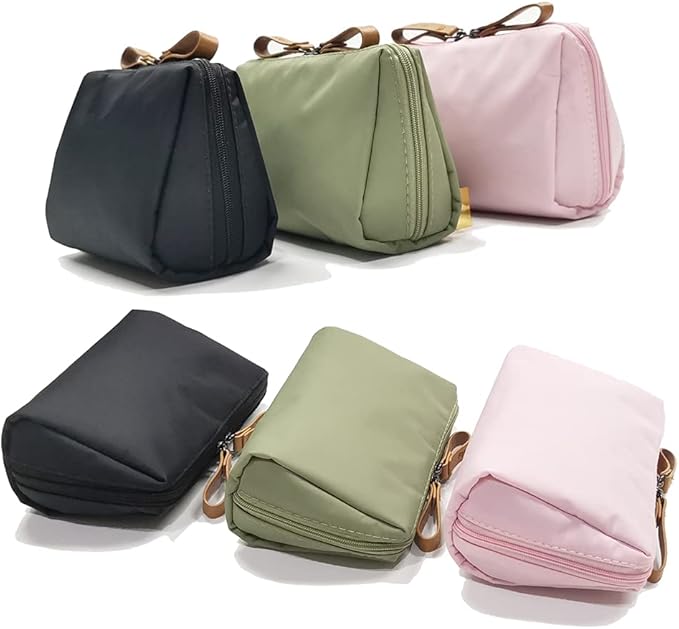 Small Makeup Bag for Purse, Makeup Pouch Small Cosmetic Bag Mini Portable Handbag for Women and Girls (Rouge Pink)