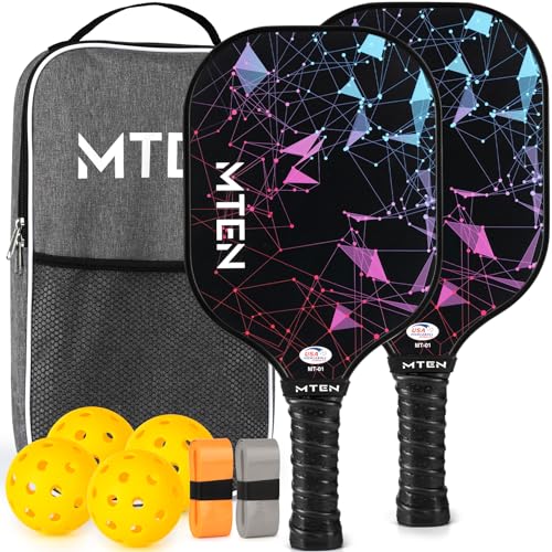 Pickleball Paddles, USAPA Approved Fiberglass Surface Pickleball Set with Pickleball Rackets, Pickleball Paddles Set for ...