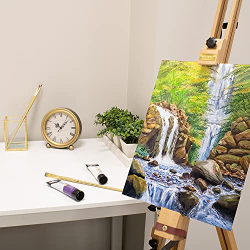 Daler-Rowney St. Paul's Easel - Wooden Easel Stand for Professional and Student Artists - Secure Canvas Stand for Oil and ...