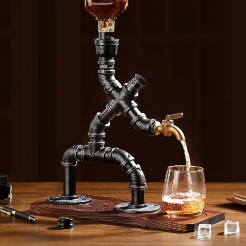 Vida Brillante Whiskey Alcohol Gifts Drink Dispenser of Man Cave Decor, Steampunk Liquor Dispenser Bar Accessories for Hom...