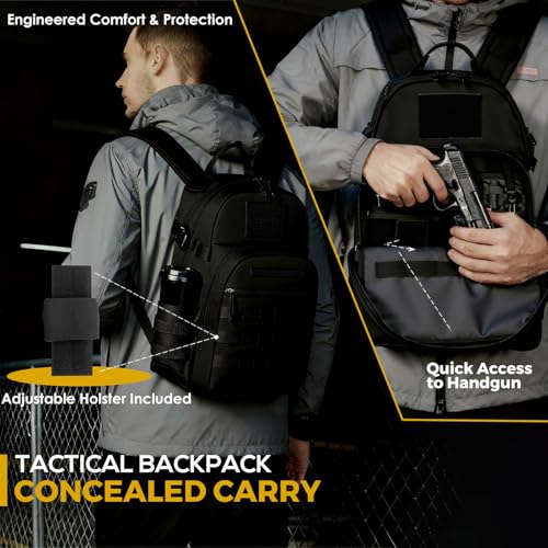 Miramrax Tactical Backpack for Men Military Backpacks with Holster Army 3 Days Assault Pack Bug Out Bag for Hiking Camping...