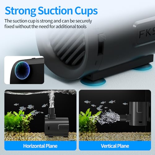 50 GPH Submersible Water Pump - Fountain Pump for Aquarium & Fish Tank Mini, Adjustable Flow Control, Dual-Suction Side/Bo...