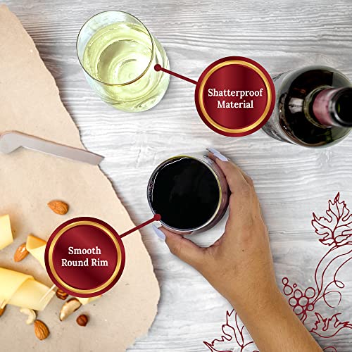 Reli. 12oz. Disposable Wine Glasses Gold-Rim (20 Pack) Stemless Crystal Clear | Reusable & Recyclable BPA-Free Food-Grade ...