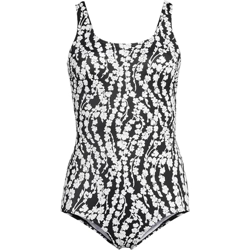 Lands' End Women's Chlorine Resistant Soft Cup Tugless Sporty One Piece Swimsuit